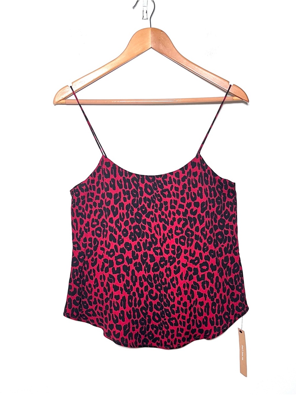 Reformation Atticus Top Size XS Wildcat Red Animal Print Slip NWT